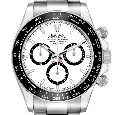 White dial of a Rolex Cosmograph Daytona 126500LN