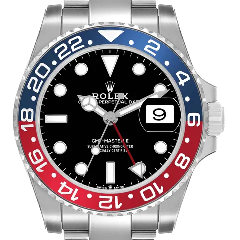 Blue and red "Pepsi" bezel of a Rolex GMT-Master II 126710BLRO