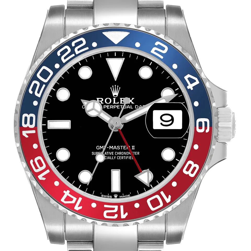 Blue and red "Pepsi" bezel of a Rolex GMT-Master II 126710BLRO