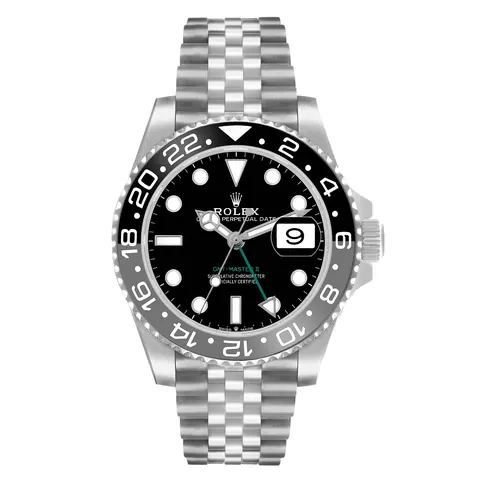 Rolex GMT-Master II 126710GRNR with two-tone grey and black 24-hour bezel