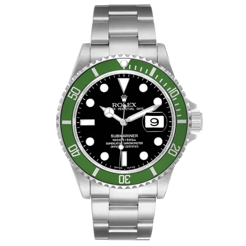 Rolex Submariner 16610LV "Kermit" with green aluminum bezel and black dial